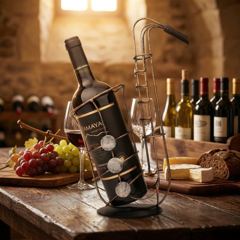 Support bouteille de vin original décor Image